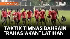 Timnas Bahrain menggelar latihan tertutup di Lapangan A GBK, Jakarta, Sabtu (22/3). Latihan ini hanya diikuti 14 pemain, sementara sisanya berlatih di hotel. Menariknya, sesi latihan ini tertutup rapat dengan terpal, membuat strategi mereka tak bisa ...
