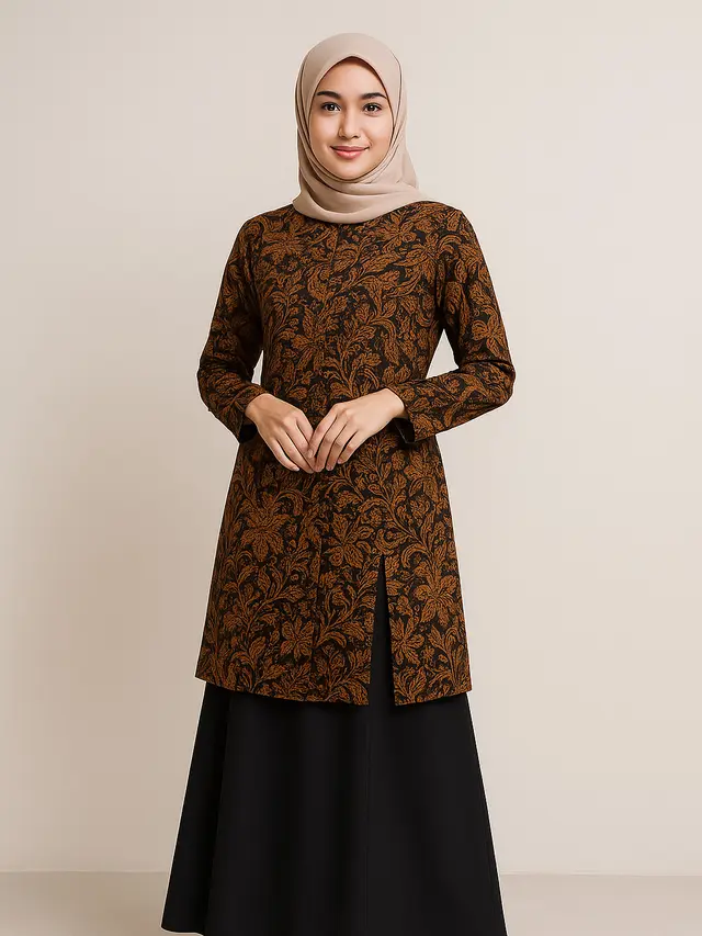 rekomendasi padu padan bawahan untuk tunik batik belah panjang