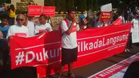 Aksi penolakan RUU Pilkada terkait pemilihan tak langsung. (Liputan6.com/Silvanus Alvin)