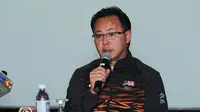 Pelatih Timnas Malaysia U-22, Ong Kim Swee, dalam sesi konferensi pers jelang laga Malaysia vs Indonesia, Jumat (25/8/2017). (Bola.com/Dok. FA Malaysia)