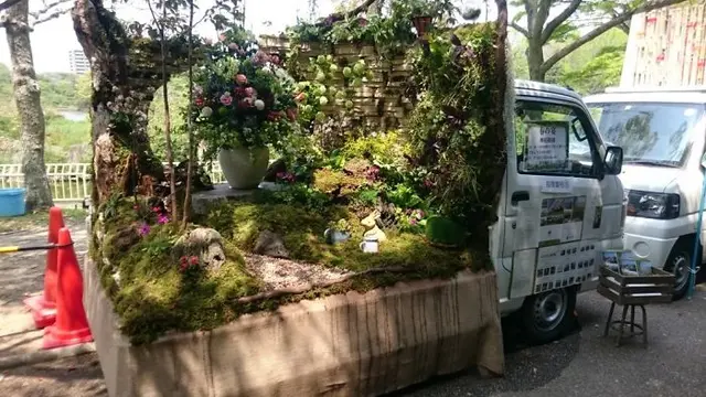 Pernahkah kamu membayangkan akan menemui kebun di sebuah mobil bak terbuka?