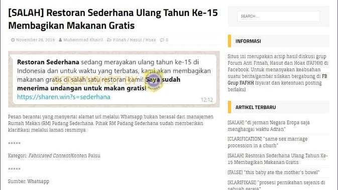 [Cek Fakta] Restoran Padang Sederhana Bagikan Makanan Gratis, Fakta atau Hoaks?