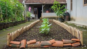 Barang Bekas yang Bisa Jadi Pembatas Bedeng Kebun/ Ilustrasi gambar oleh AI
