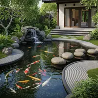 Kolam Ikan Gaya Jepang (Zen Garden) untuk Rumah Kecil/Gemini AI