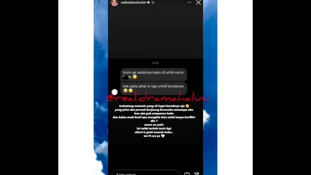 Di-unfollow Ferdi Anak Sule, Nathalie Holscher: Terkadang Manusia yang Diingat Buruknya Aja