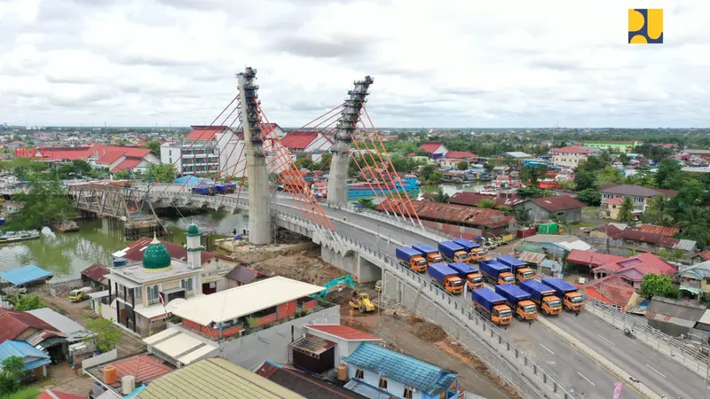 Jembatan Sei Alalak, Kota Banjarmasin, Kalimantan Selatan siap diresmikan Jokowi