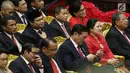 Sejumlah menteri Kabinet saat hadir dalam Sidang Tahunan MPR RI Tahun 2017 yang dibuka oleh Ketua MPR Zulkifli Hasan di Gedung Parlemen Senayan, Jakarta, Rabu (16/08). (Liputan6.com/Johan Tallo)