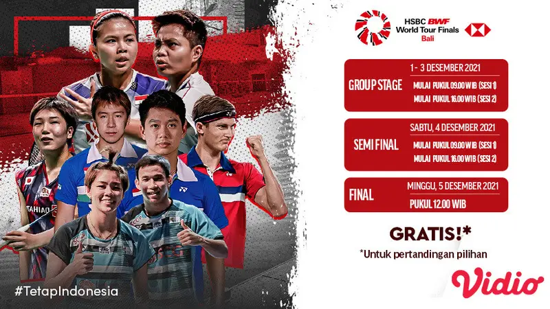 Jadwal dan Live Streaming BWF World Tour Finals 2021 Pekan Ini di Vidio, 1-5 Desember 2021