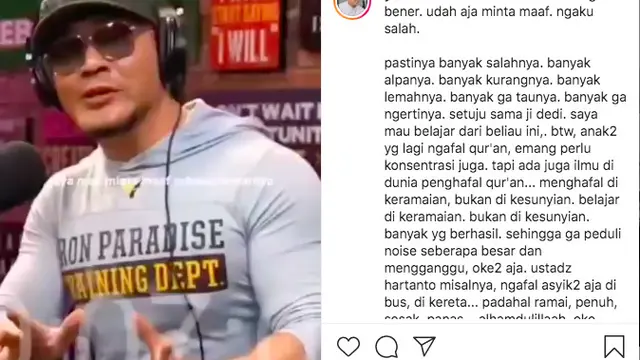 Deddy Corbuzier Akui Kesalahan dan Minta Maaf Soal Komentar Santri Penghafal Al Quran, Ustaz Yusuf Mansur Beri Pujian. (instagram.com/yusufmansurnew)