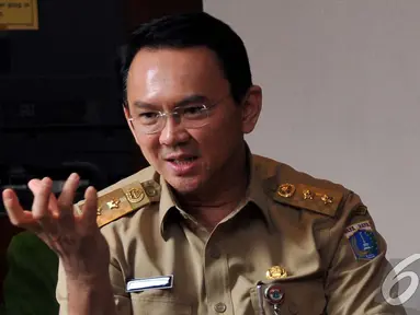 Wakil Gubernur DKI Jakarta Basuki Tjahaja Purnama (Ahok) mengatakan akan keluar dari Gerindra, Jakarta (10/9/2014) (Liputan6.com/Johan Tallo)