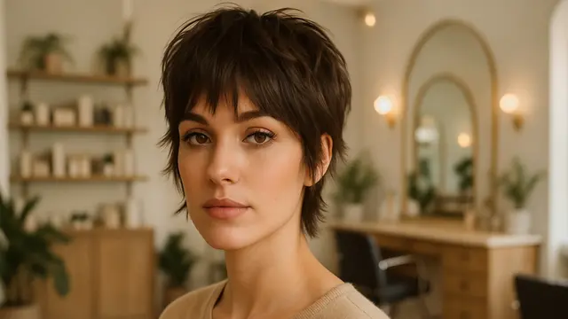 Model Rambut Shag Modern dengan Curtain Bangs