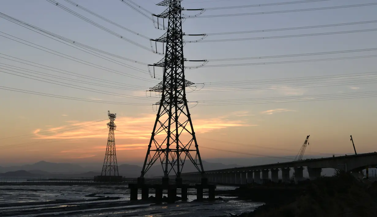 Suasana jembatan lintas laut Teluk Meizhou di jalur kereta cepat Fuzhou-Xiamen, Provinsi Fujian, China, 2 Desember 2020. Jembatan tersebut menjadi jalur kereta cepat lintas laut pertama di China. (Xinhua/Wei Peiquan)