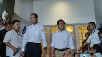 Capres dan cawapres Anies Baswedan-Muhaimin Iskandar di Rumah Pemenangan AMIN, Jalan Diponegoro, Menteng, Jakarta Pusat, Rabu (14/2/2024). (Liputan6.com/Winda Nelfira)