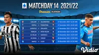 Jadwal dan Live Streaming Liga Italia 2021/2022 Matchday 14 di Vidio, 27-29 November 2021. (Sumber : dok. vidio.com)