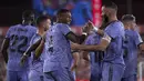 Sementara itu Real Madrid melakoni laga debut melawan Almeria dengan kemenangan tipis 1-2. Lucas Vasquez dan David Alaba mencetak gol bagi kemenangan Real Madrid. (AFP/Jorge Guerrero)