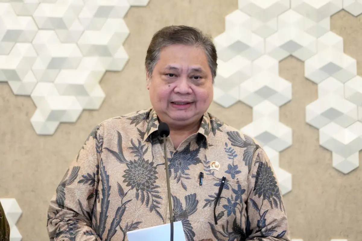 Menteri Koordinator Bidang Perekonomian Airlangga Hartarto menggelar konferensi pers di Jakarta, Jumat (19/6/2026). (Dok Kemenko Perekonomian)