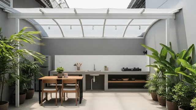 Model Atap Dapur Belakang Rumah yang Adem dan Terang