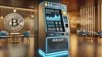 Ilustrasi ATM&nbsp;Bitcoin. (Foto By AI)