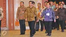 Presiden Joko Widodo tiba menghadiri pembukaan Kompas 100 CEO Forum di Jakarta Convention Center (JCC), Kamis (24/11). Forum tersebut menjadi ajang dialog para pemimpin perusahaan setingkat Chief Executive Officer (CEO)‎. (Liputan.com/Angga Yuniar)