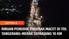 Terkait dengan kemacetan panjang terjadi di tol Merak, Banten, pada Sabtu dini hari, kendaraan pemudik yang hendak menuju ke Pelabuhan Merak terjebak kemacetan sepanjang 10 kilometer.