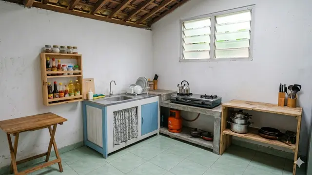 Model Dapur Sederhana Ukuran 2x2 di Kampung yang Fungsional