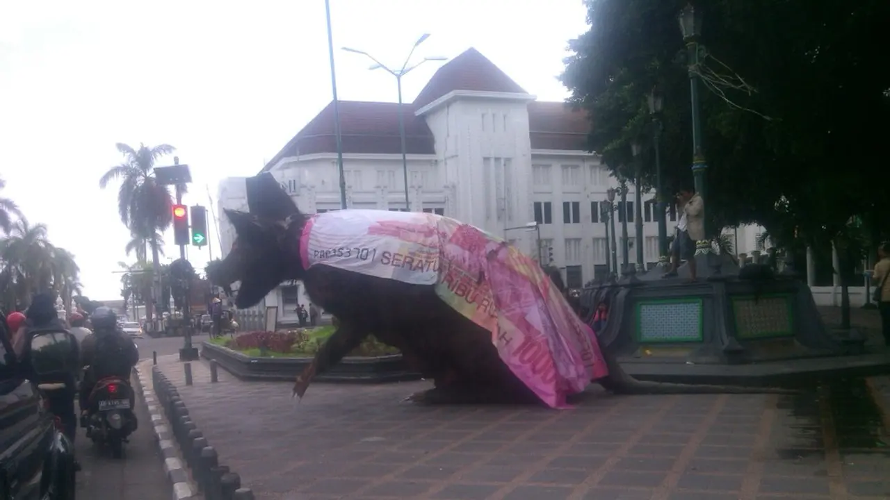 Jelang Hari Anti Korupsi di Yogyakarta. (Liputan6.com/Fathi Mahmud)
