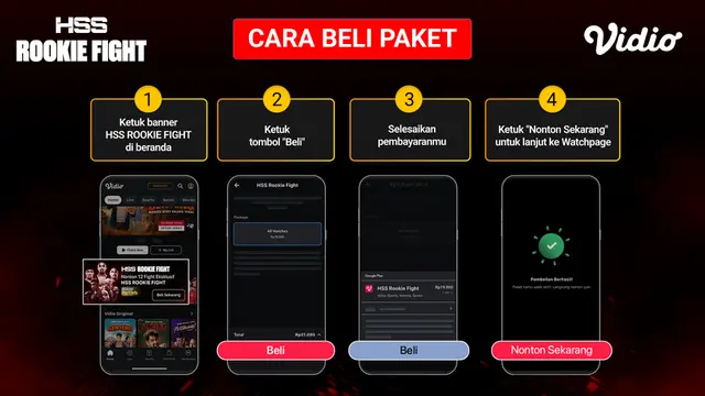 Cara Beli HSS Rookie Fight di VIdio