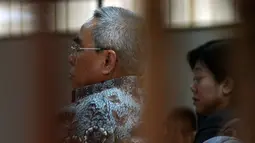 Dalam kesaksiannya, Isran membantah menerima uang saku saat deklarasi pemenangan Anas sebagai calon Ketua Umum Partai Demokrat medio April 2010 lalu, Jakarta, (1/9/14).(Liputan6.com/Faisal R Syam)