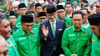 Sandiaga Uno diumumkan sebagai kader dalam prosesi yang digelar di kantor pusat PPP, Jalan Diponegoro, Menteng, Jakarta Pusat, Rabu (14/6) sore. (Liputan6.com/Angga Yuniar)