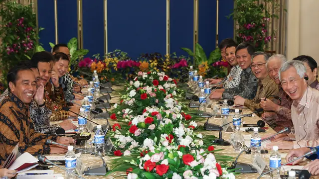 Presiden Jokowi Disambut Langsung PM Lee di Istana Kepresidenan Singapura