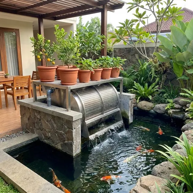 Model Kolam Ikan Teras Rumah Tidak Bau