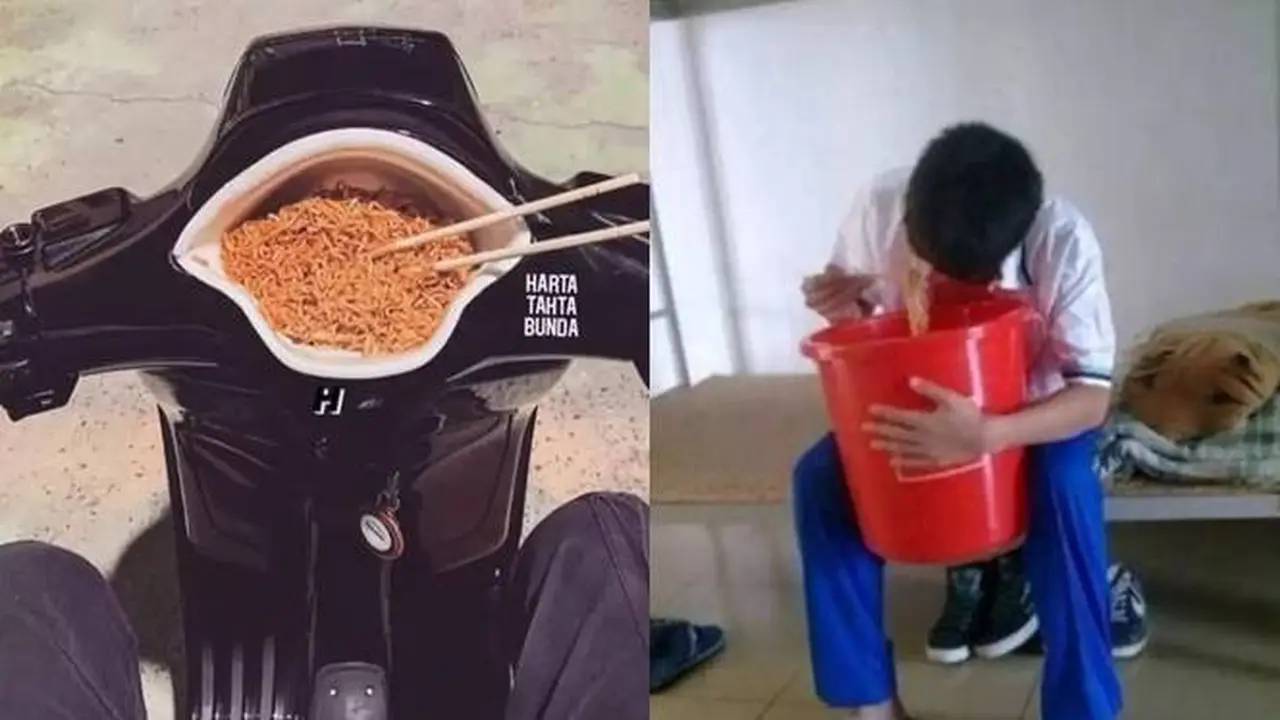 10 Potret Nyeleneh Cara Orang Makan Mi Ini Bikin Heran