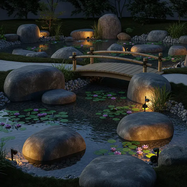 Model Kolam Ikan Kecil dari Semen yang Kuat dan Awet (Image by Gemini AI)