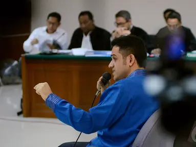 M Nazaruddin kembali menjadi saksi di sidang Anas Urbaningrum, Pengadilan Tipikor Jakarta, Senin (25/8/2014) (Liputan6.com/Faizal R syam)
