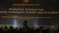 Presiden SBY menghadiri Musyawarah Perencanaan Pembangunan Nasional (Musrenbangnas) Tahun  2014 di Hotel Bidakara, Jakarta (Liputan6.com/Herman Zakharia)