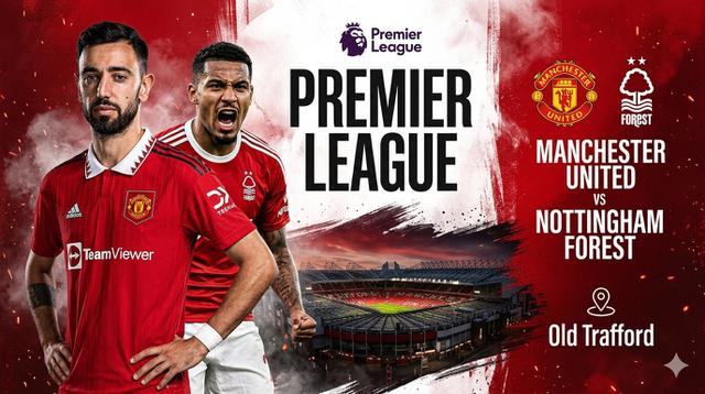 Manchester United vs Nottingham Forest di Premier League. (Bola.com/Generated AI)