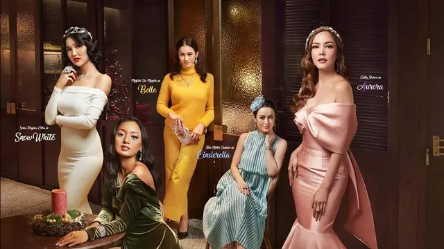 Artis-artis Indonesia mengenakan busana seperti karakter pada animasi Princess Disney. (dok. Instagram @dennytjan/https://www.instagram.com/p/B6ds0DgltQE//Adhita Diansyavira)
