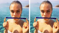 Model Cara Delevingne Pose Tanpa Busana di Bali
