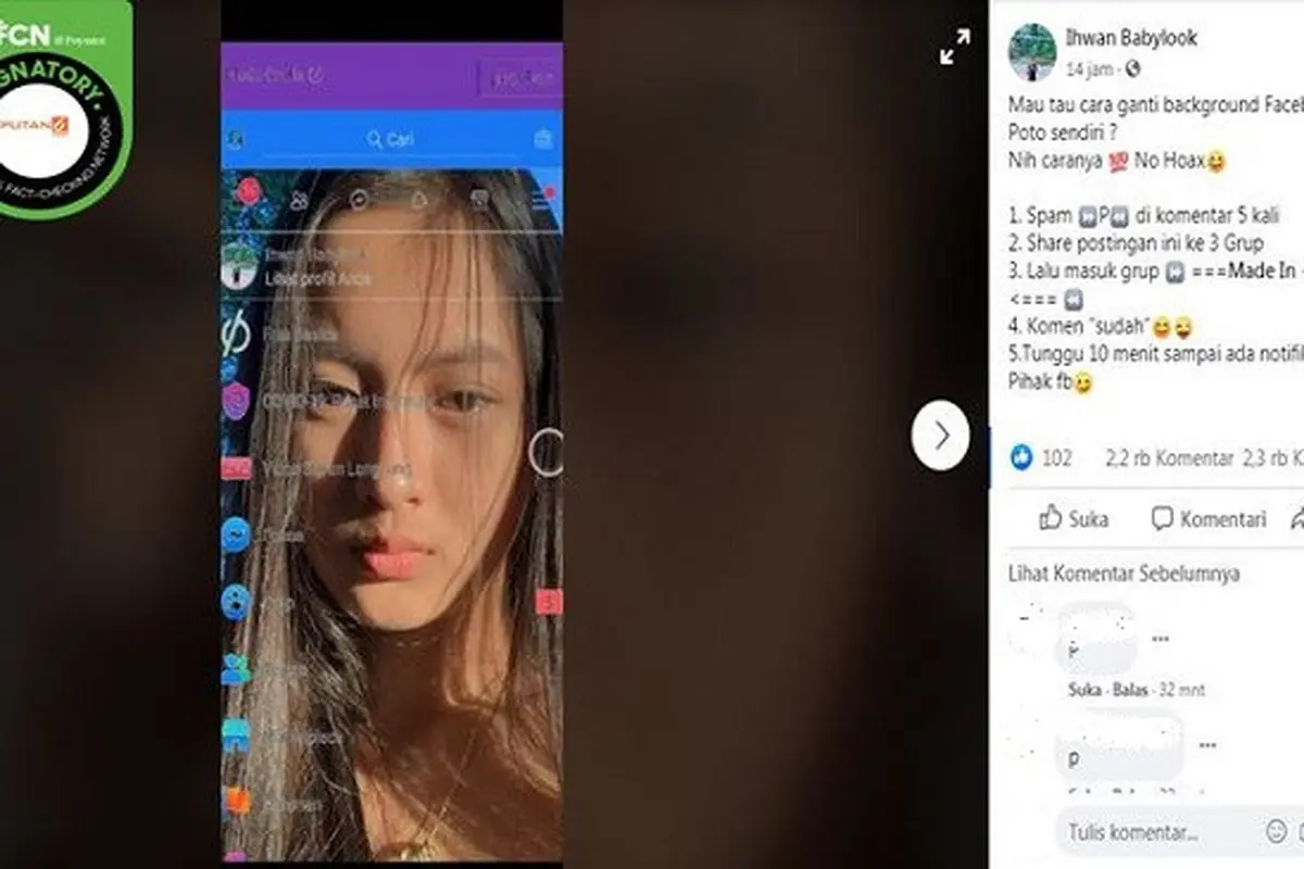 Gambar Tangkapan Layar Tutorial Palsu Mengganti Background Facebook