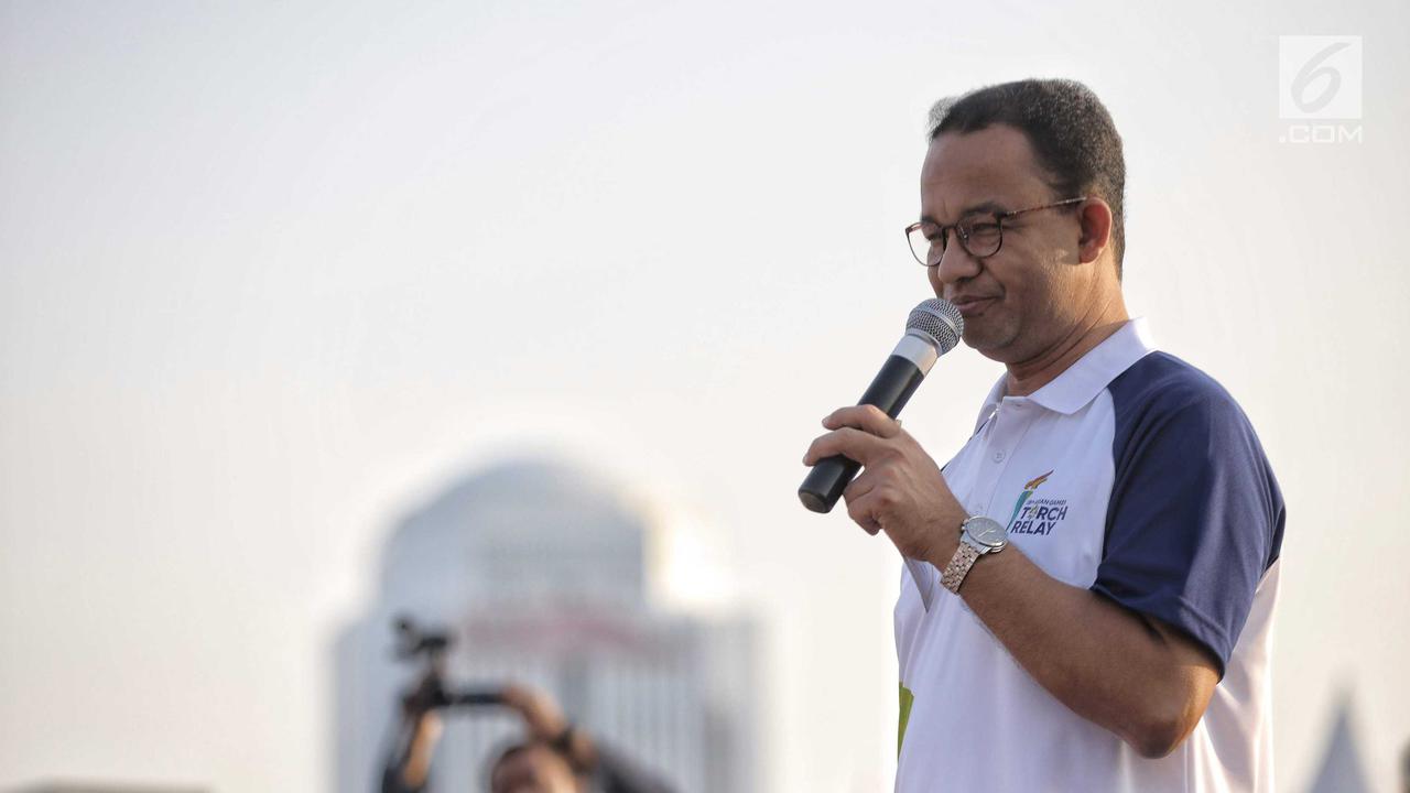 Puncak Kirab Obor Asian Games 2018, Anies Awali Estafet dari Monas ke GBK