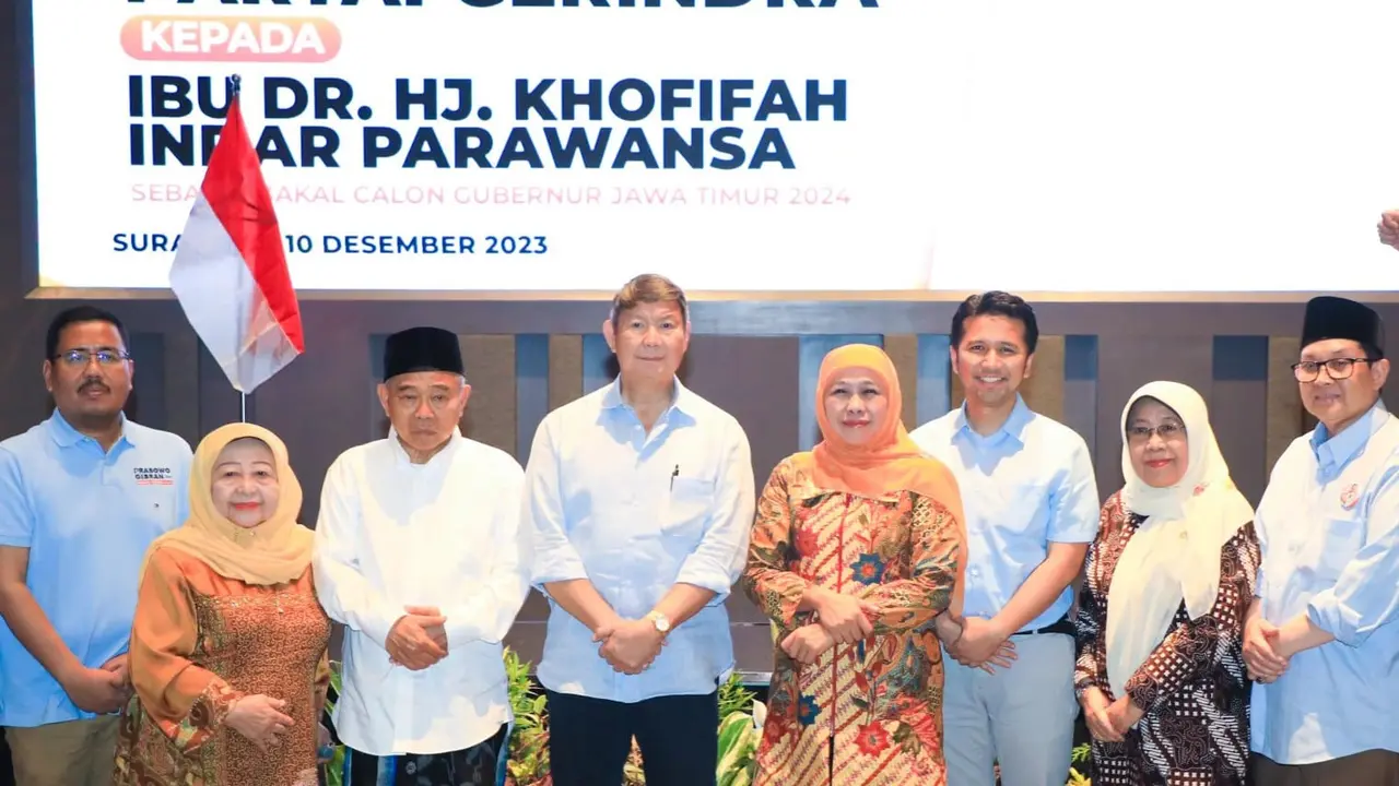 Gerindra Jatim menyatakan dukungannya untuk Khofifah di Pilgub Jatim 2024. (Istimewa).