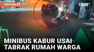 Viral! Minibus Tabrak Lari Rumah Warga di Tulungagung