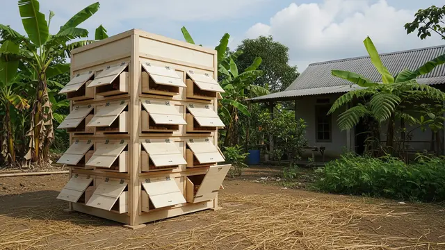 Model Kandang Ayam dengan Sistem Panen Telur Tanpa Masuk