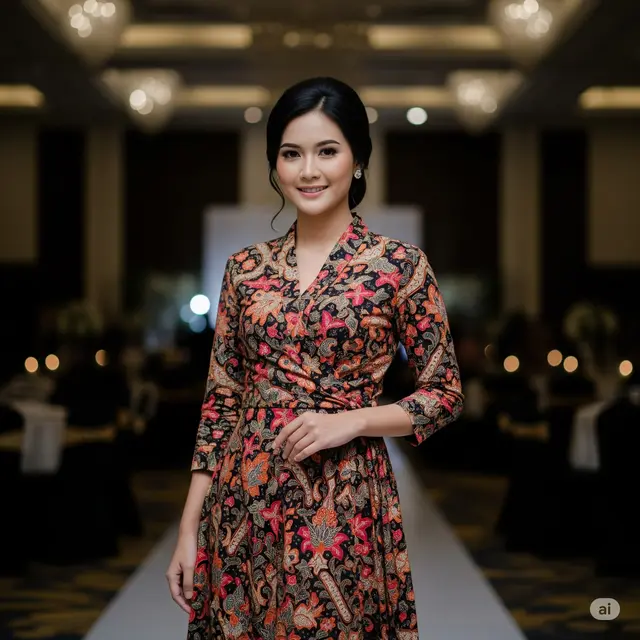 Model Batik Wanita Wrap Dress. Foto: Gemini