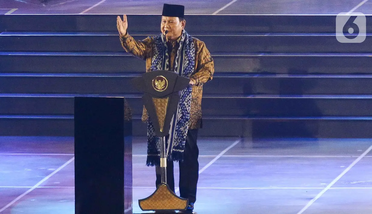 Dalam kesempatan itu, Presiden Prabowo Subianto mengajak umat untuk sama-sama saling bertoleransi dalam beragama. (Liputan6.com/Herman Zakharia)