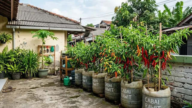 Cara agar Cabai Berbuah Lebat di Pot Galon