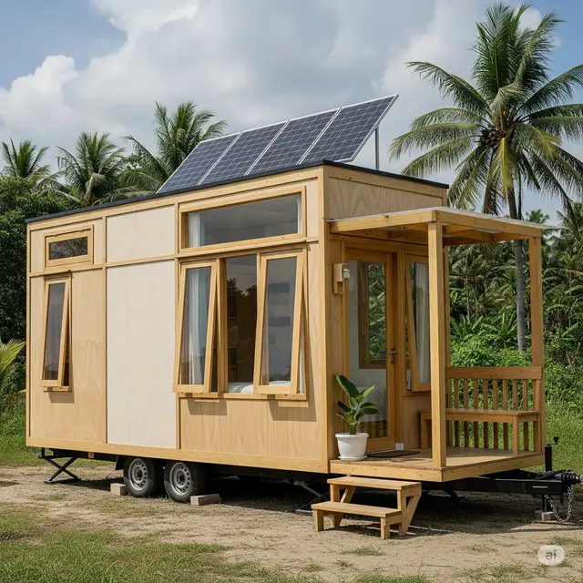 Rumah Kayu Portabel Beroda