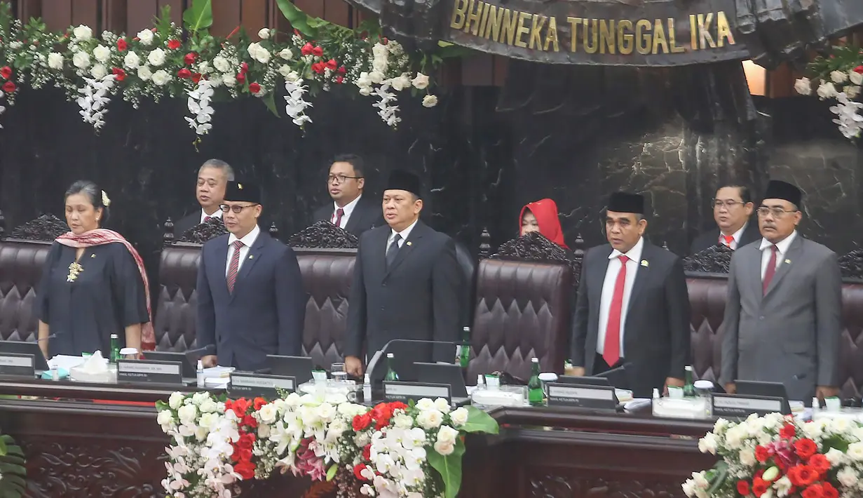 Sidang Paripurna Akhir Masa Jabatan Periode 2019-2024 pada akhirnya menyetujui dua rancangan putusan, yakni Rancangan Peraturan tentang Tata Tertib dan Rancangan Keputusan tentang Rekomendasi MPR periode 2019-2024. (merdeka.com/Arie Basuki)