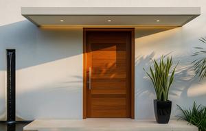 Contoh Model Pintu Depan Rumah Minimalis (created by AI)