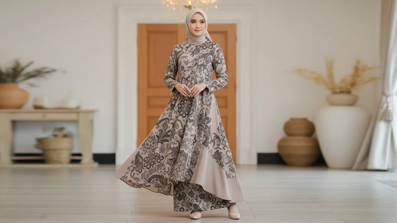 Tren Gamis Batik Hijabers Terbaru yang Minimalis